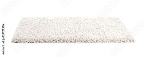 Obraz na plátně Fuzzy carpet on white background. Interior element