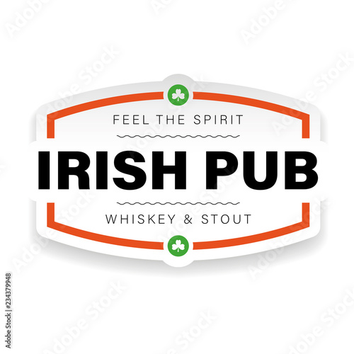 Irish Pub vintage sign logo