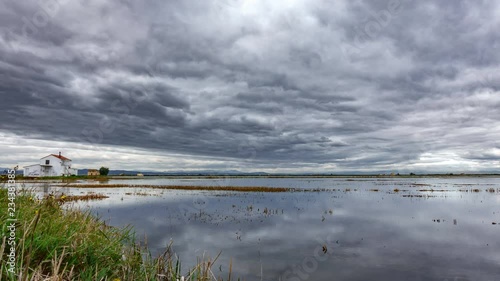 Time lapse of flooded rice field in Valencia