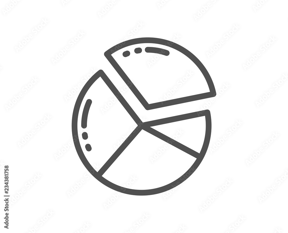 Pie chart line icon. Presentation graph sign. Market analytics symbol. Quality design flat app element. Editable stroke Pie chart icon. Vector Pie chart line icon. Presentation graph sign. Market analytics symbol. Quality design flat app element. Editable stroke Pie chart icon. Vector
