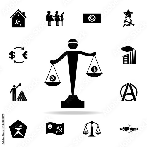 scales of communism and capitalism icon. Detailed set of communism and socialism icons. Premium graphic design. One of the collection icons for websites, web design, mobile app
