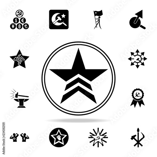 a military star in a circle icon. Detailed set of communism and socialism icons. Premium graphic design. One of the collection icons for websites, web design, mobile app