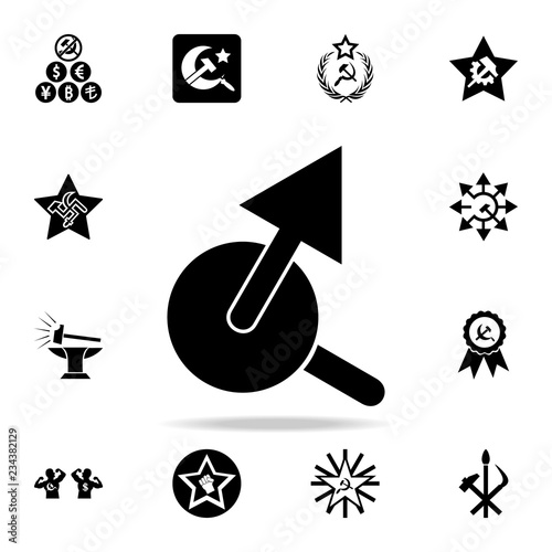 arrow from circle icon. Detailed set of communism and socialism icons. Premium graphic design. One of the collection icons for websites, web design, mobile app