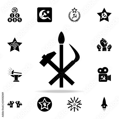 rocket hammer spit icon. Detailed set of communism and socialism icons. Premium graphic design. One of the collection icons for websites, web design, mobile app