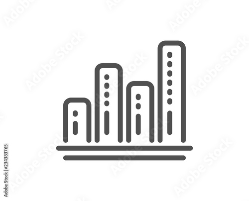Graph line icon. Column chart sign. Growth diagram symbol. Quality design flat app element. Editable stroke Graph chart icon. Vector