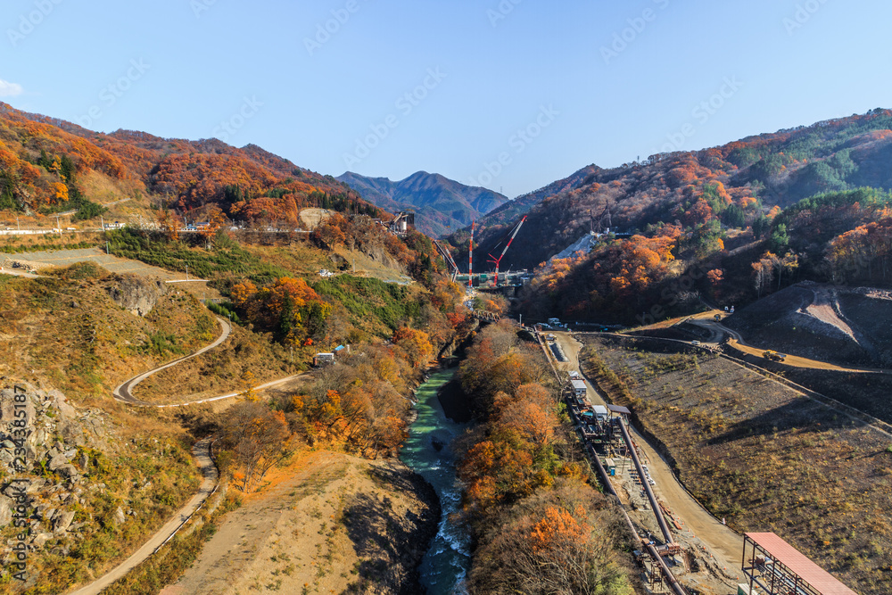 2017年秋の八ッ場ダム予定地の風景