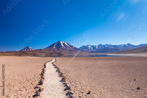 Lagunas Altiplanicas, Miscanti y Miniques, amazing view at Atacama Desert. Chile, South America. photo