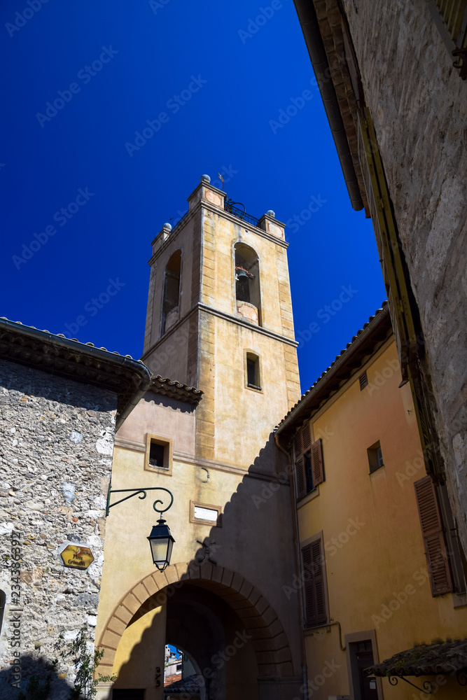 Architecture and street scenes from the medieval village of Cagnes-Sur-Mer on the Cote D'Azur, France