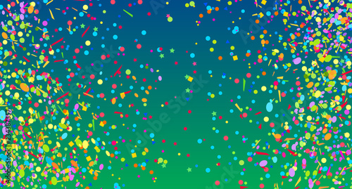Multicolored confetti. Colorful firework. Festive texture with colored glitters. Geometric background. Image for banners, posters and flyers. Greeting cards