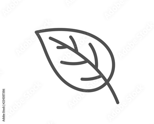 Leaf line icon. Nature plant sign. Environmental care symbol. Quality design flat app element. Editable stroke Leaf icon. Vector
