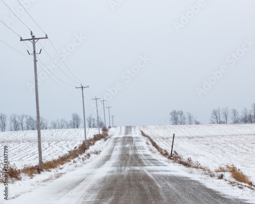 snowy country road