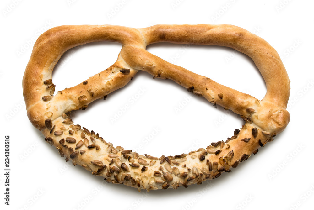 Obraz premium Isolated close-up of bagel seeds on a white background