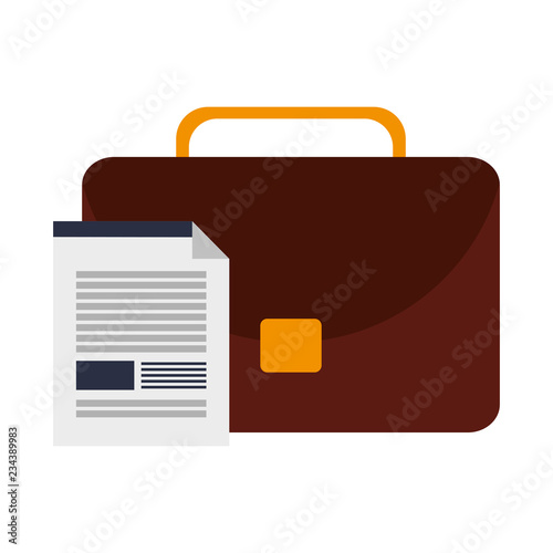 Business briefcase and document symbol