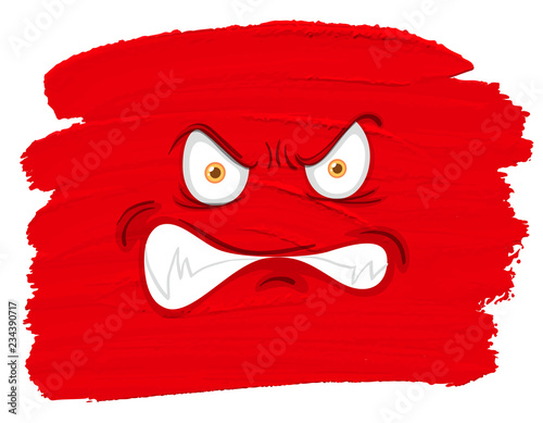 Red angry monster face