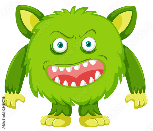 Scary green monster character