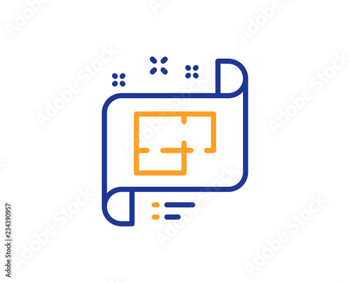 Architectural plan line icon