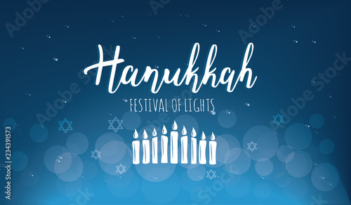 Vector illustration for Hanukkah (Festival of lights). 
