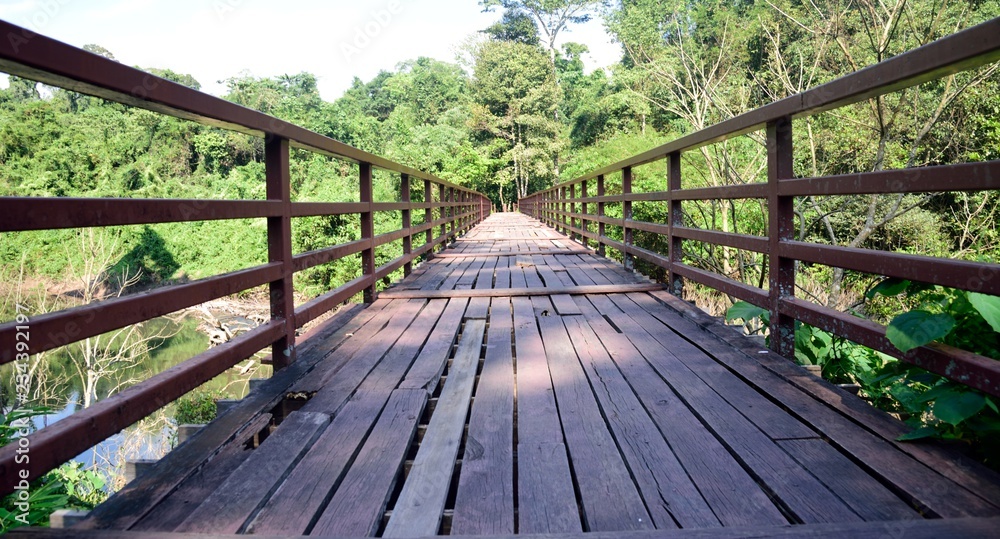 wood bridge in Khao Yai, Pakchong District, Nakhon Ratchasima Province, Thailand