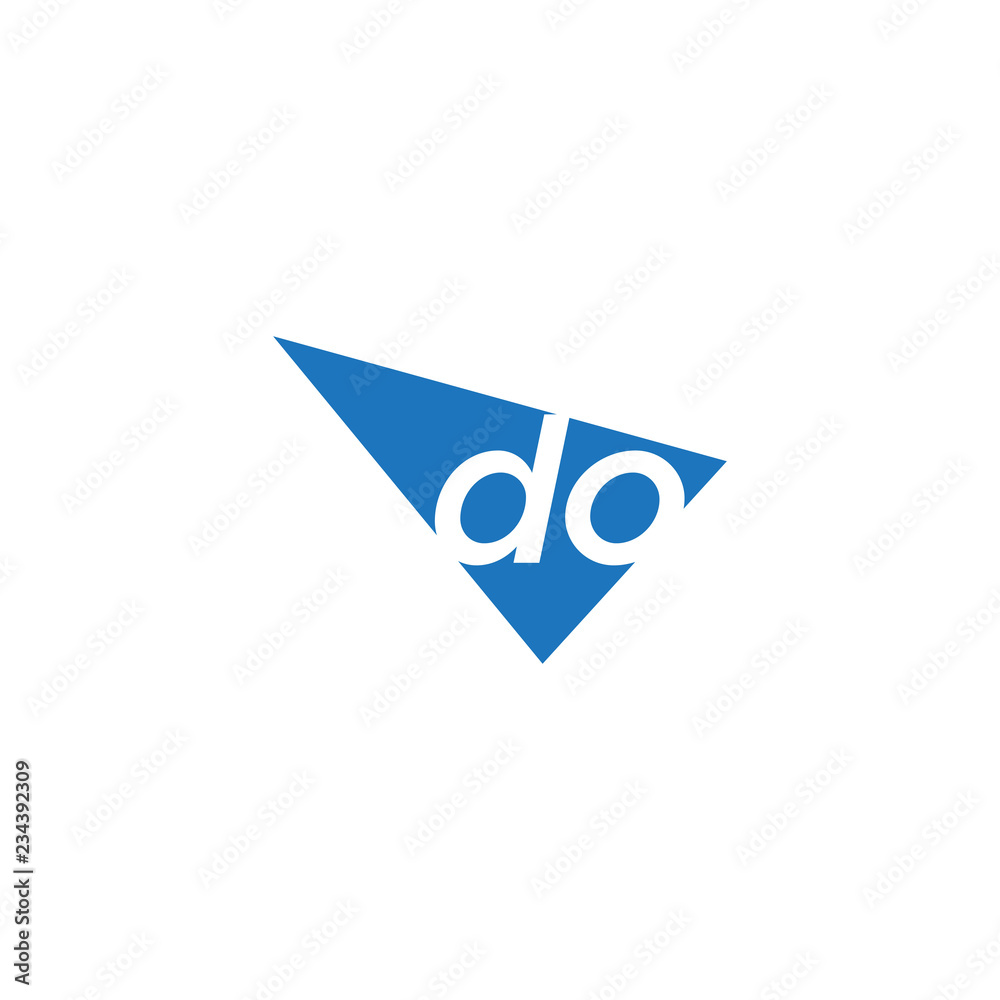 initial two letter do negative space triangle logo initial two letter do negative space triangle logo