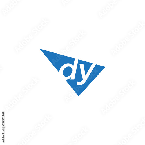 initial two letter dy negative space triangle logo