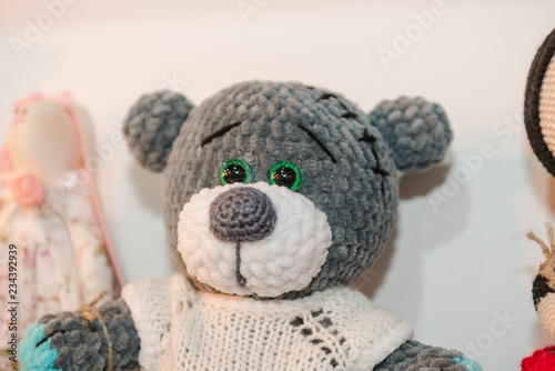 Knitted children's toys. Hand-made toys as a gift.