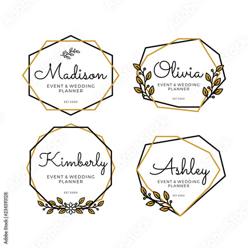 Geometric Logo Templates for Wedding Planner