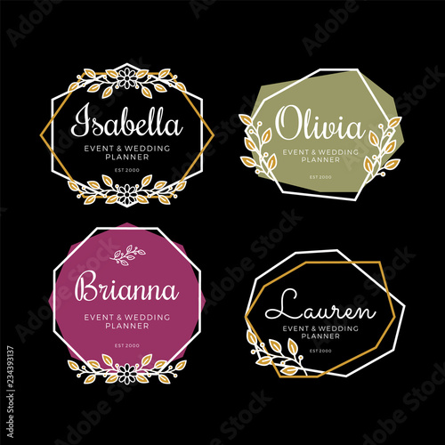 Geometric Logo Templates for Wedding Planner
