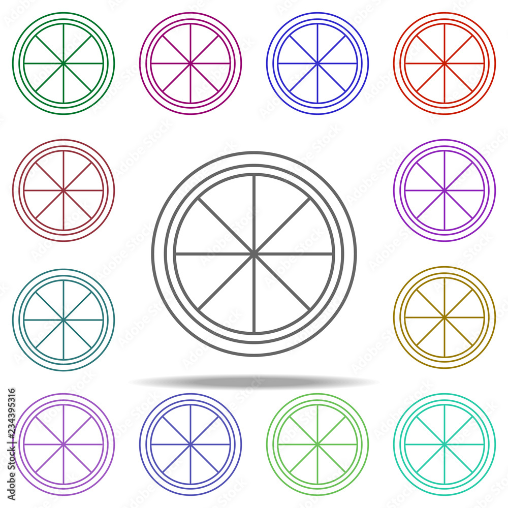 lemon sliced line icon. Elements of Fruit in multi color style icons. Simple icon for websites, web design, mobile app, info graphics