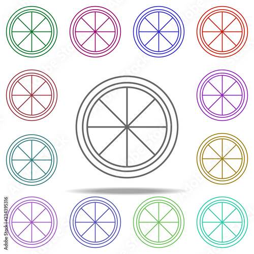 lemon sliced line icon. Elements of Fruit in multi color style icons. Simple icon for websites, web design, mobile app, info graphics