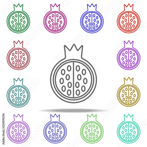 Garnet line icon. Elements of Fruit in multi color style icons. Simple icon for websites, web design, mobile app, info graphics