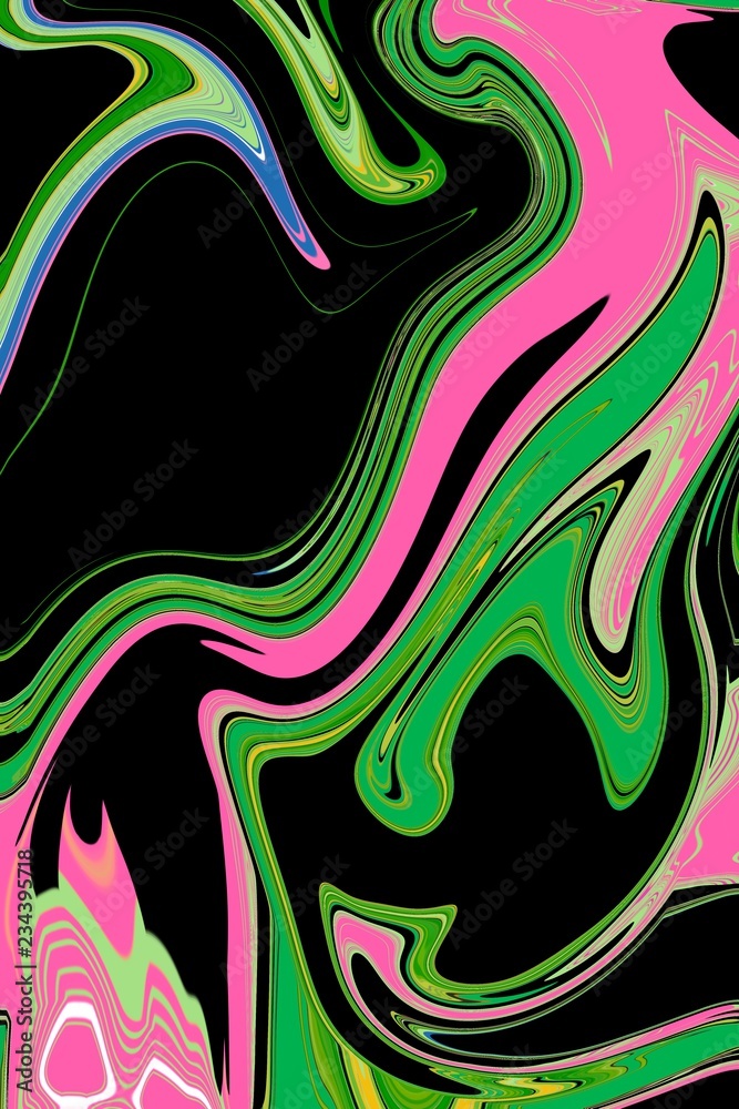 Bold Swirl Abstract artwork with fluid liquid movement paint for unique artistic background on dark ground