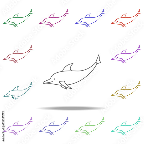 dolphin illustration. Element of sea animal for mobile concept and web apps. Thin line dolphin illustration can be used for web and mobile. Premium icon on white background