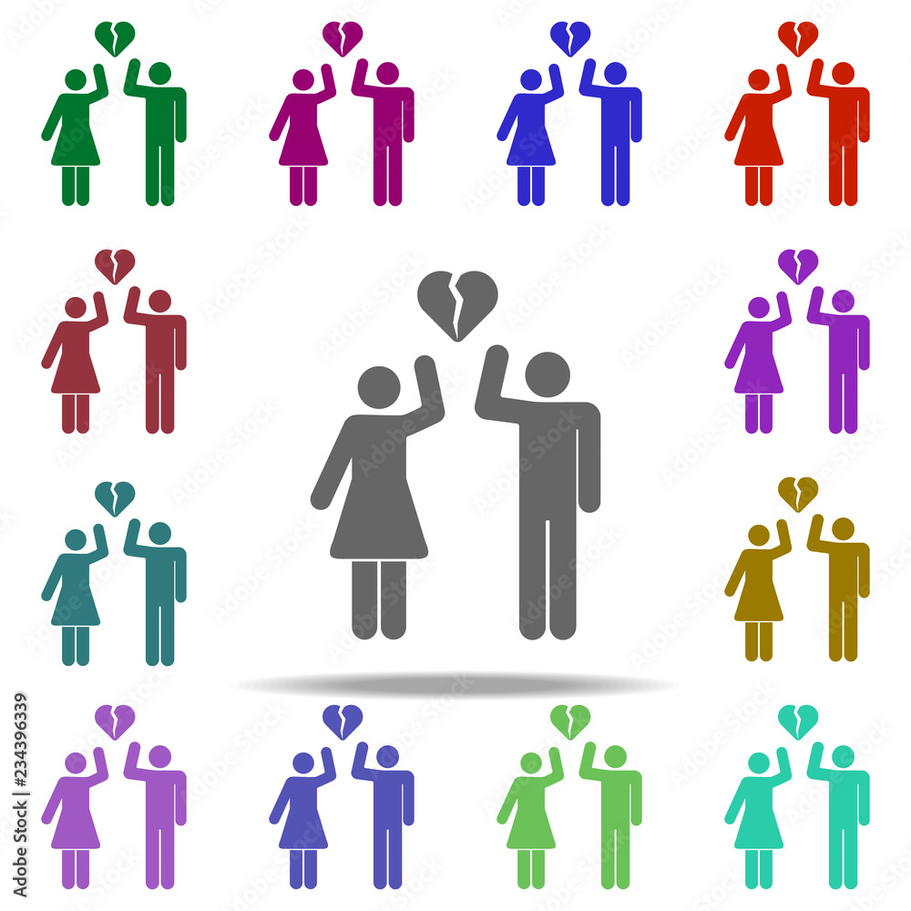 broken relationships of lovers icon. Elements of People in love in multi color style icons. Simple icon for websites, web design, mobile app, info graphics broken relationships of lovers icon. Elements of People in love in multi color style icons. Simple icon for websites, web design, mobile app, info graphics
