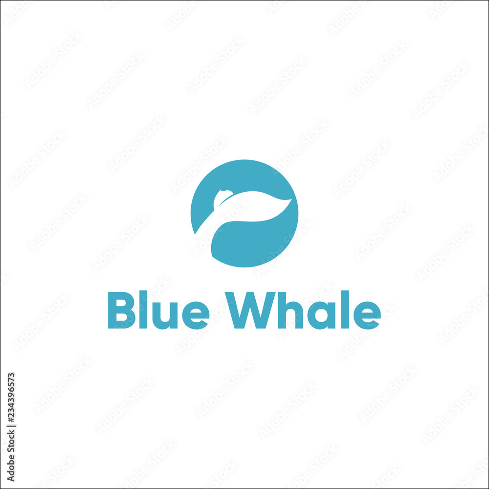 blue whale's tail vector logo 