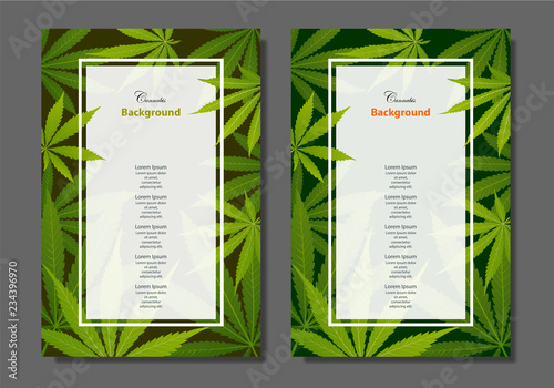 Green tea leaves vector nature background.