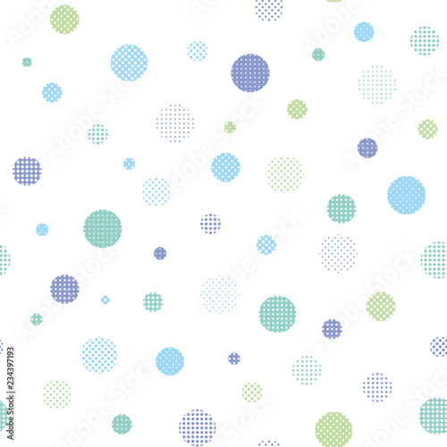 Pattern swatch, Polka dots on polka dots (Blue).