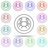 crab in a plate outline icon. Elements of restaurant in multi color style icons. Simple icon for websites, web design, mobile app, info graphics