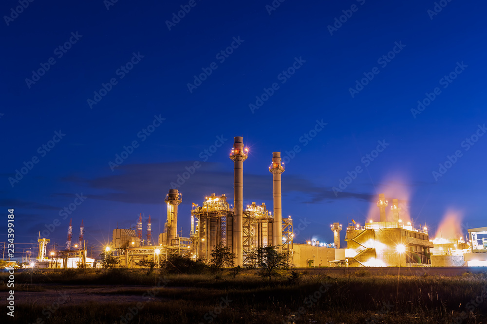 electric power plant with blue sky