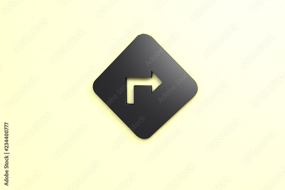 dark 3D illustration and yellow background