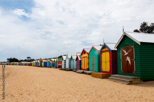 Brighton Bathing Boxes Line the Beach in Melbourne, Victoria, Australia