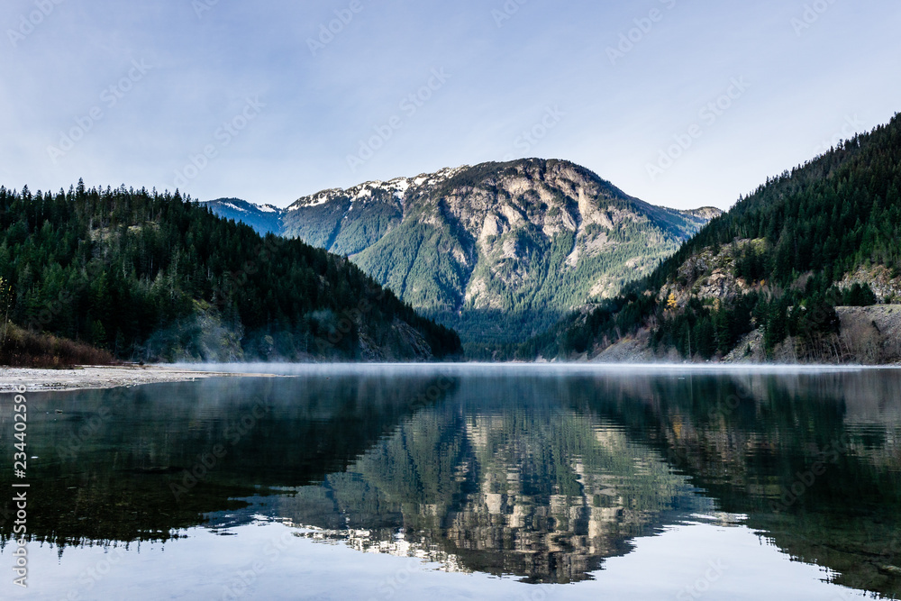 beautiful Thunder Arm of Diablo lake in the mountains Washington state USA.