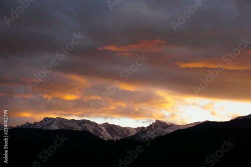 sunset in the mountains