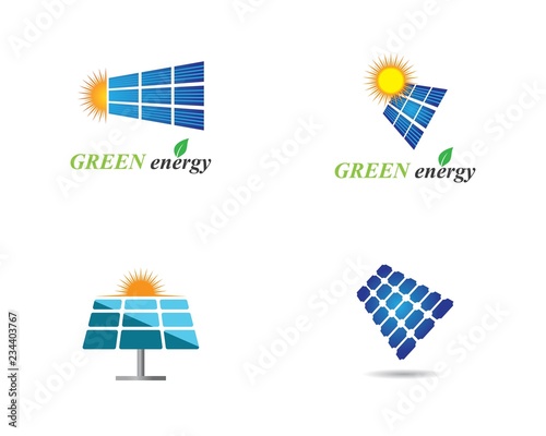 Solar panel logo illustration