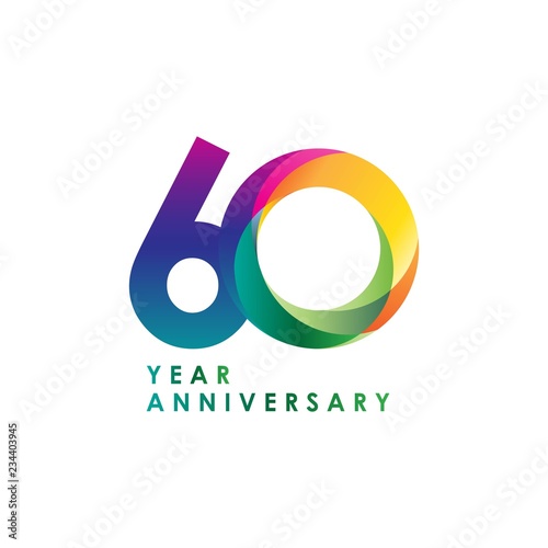 60 Year Anniversary Vector Template Design Illustration