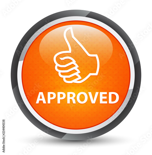 Approved (thumbs up icon) galaxy orange round button