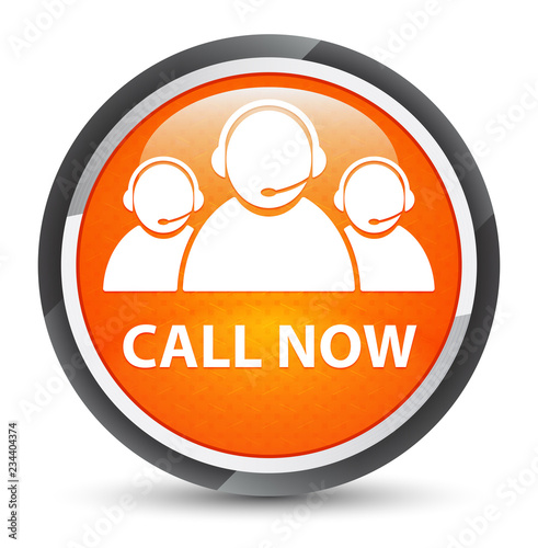 Call now (customer care team icon) galaxy orange round button