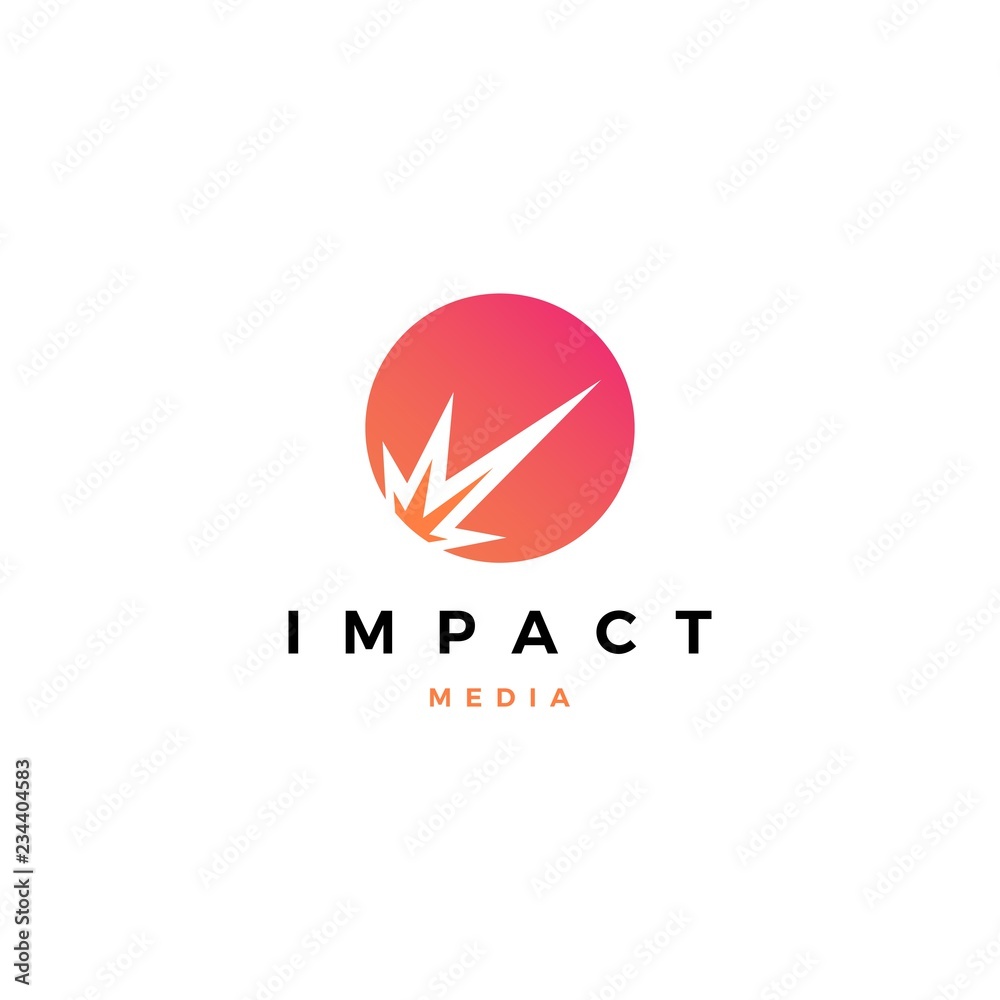 impact meteor logo vector icon illustration - obrazy, fototapety, plakaty 