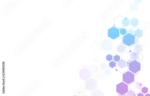 Molecule structure abstract tech background. Medical design. Vector illustration