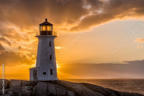 Peggys Point lighthouse sunset
