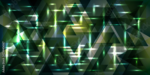 Vector pattern of metal in cosmic green tones.